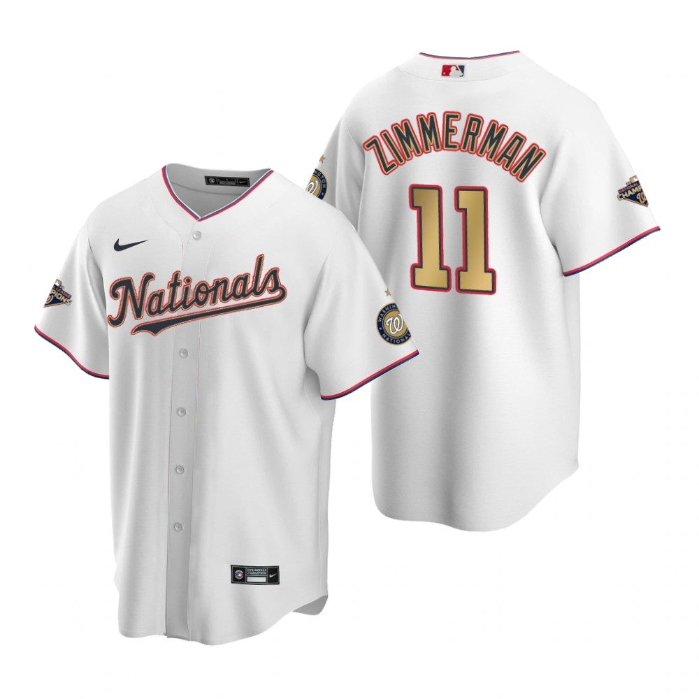 2020 Men Washington Nationals 11 Zimmerman White MLB Jerseys